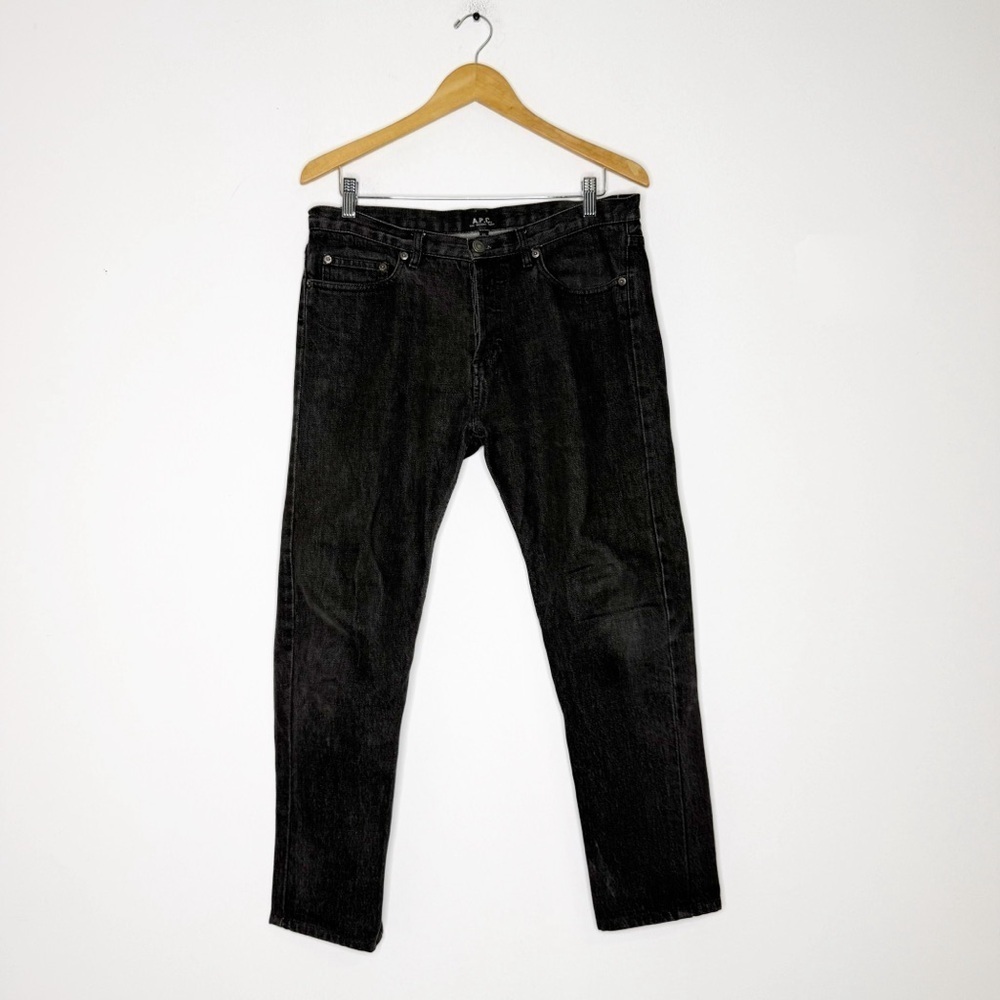 A.P.C. Paris Women’s Jeans Size 32 Black Wash Straight Leg Button Fly